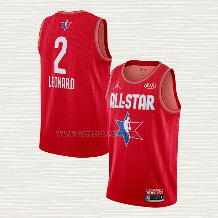 Camiseta Kawhi Leonard NO 2 Los Angeles Clippers All Star 2020 Rojo
